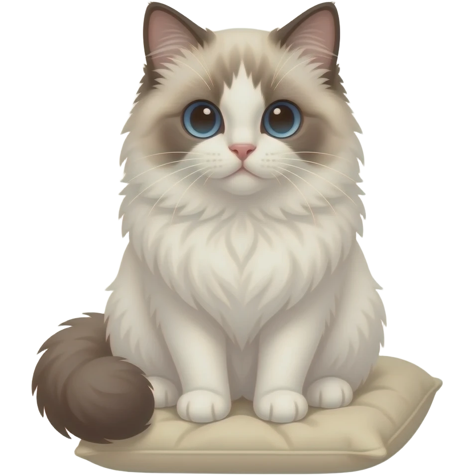 앉아있는 랙돌 고양이 emoji