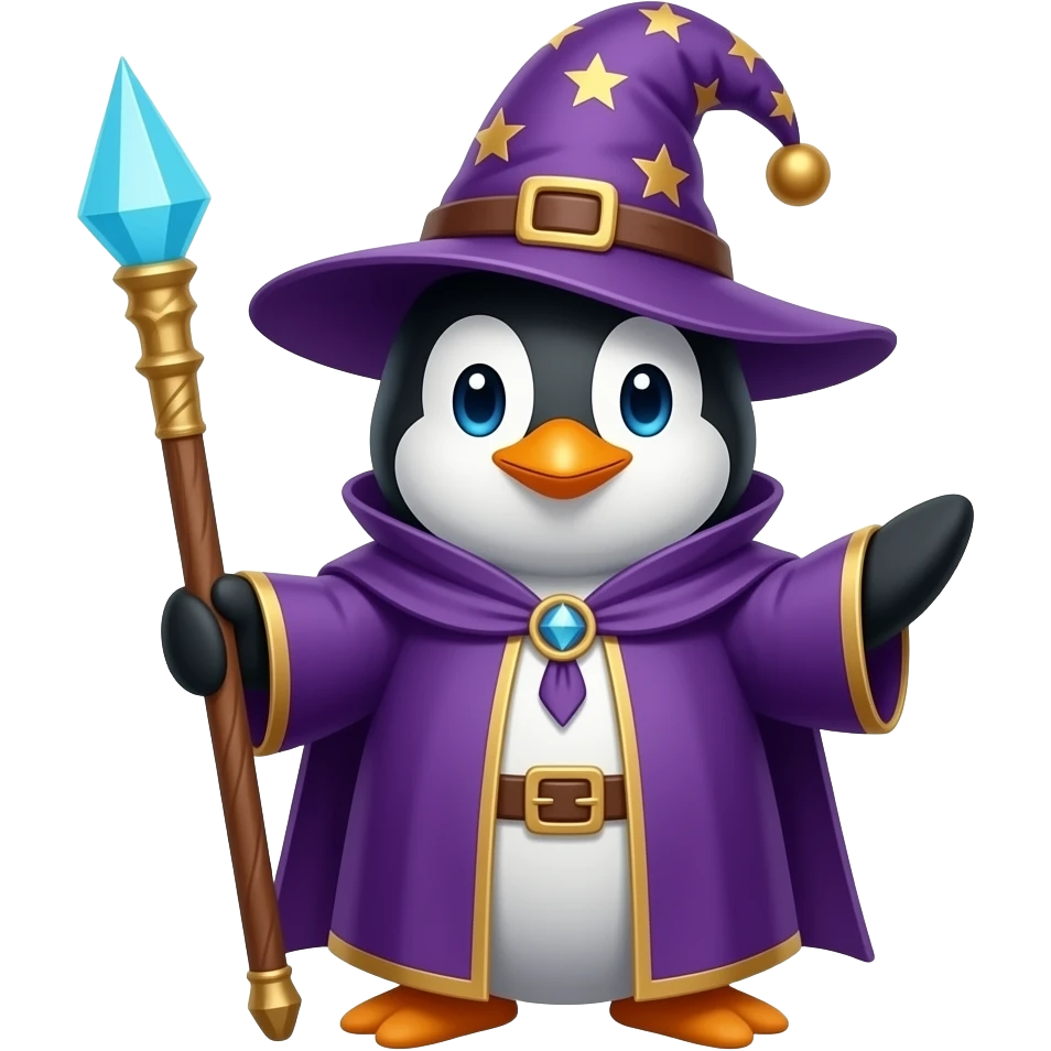 Penguin Wizard emoji
