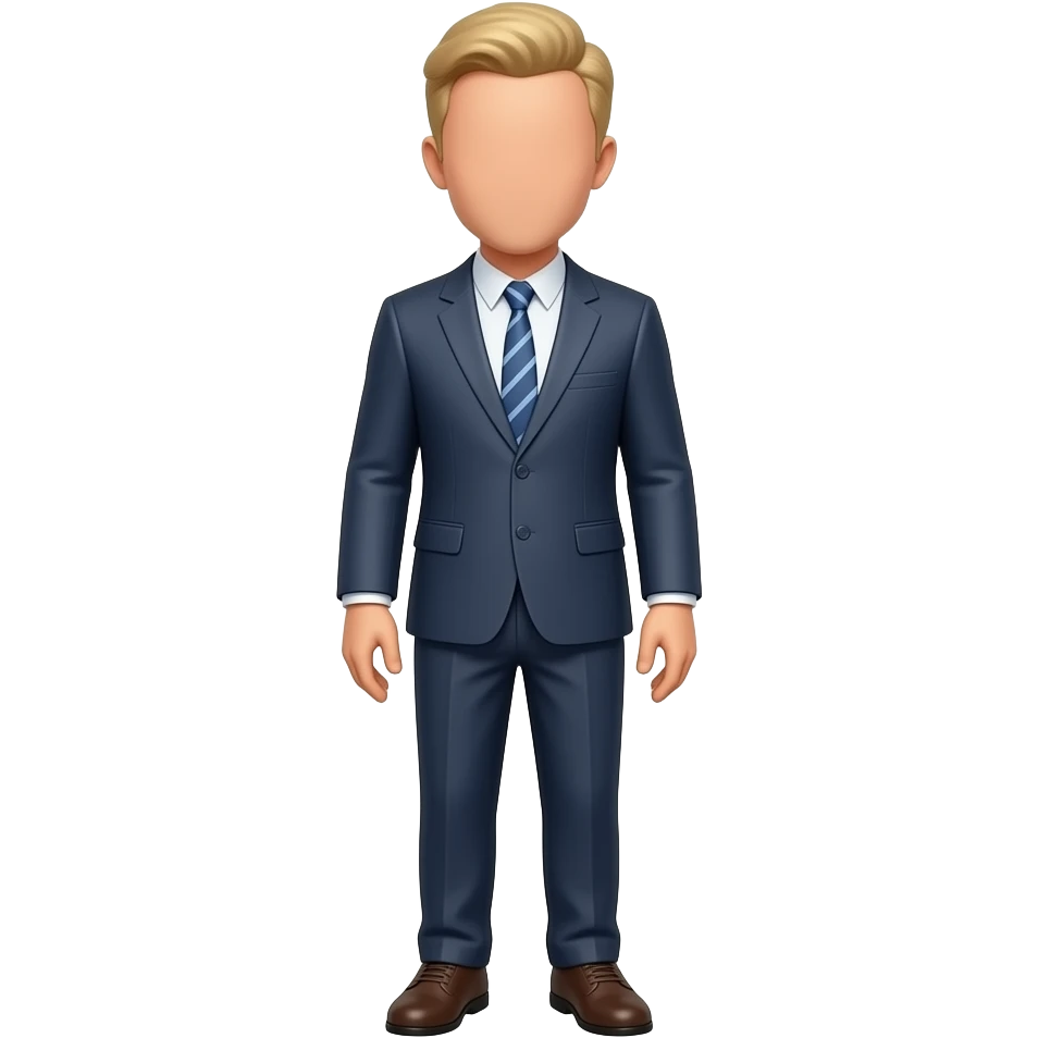 hombre profesional, cuerpo completo sin rostro, con traje y que sea rubio emoji