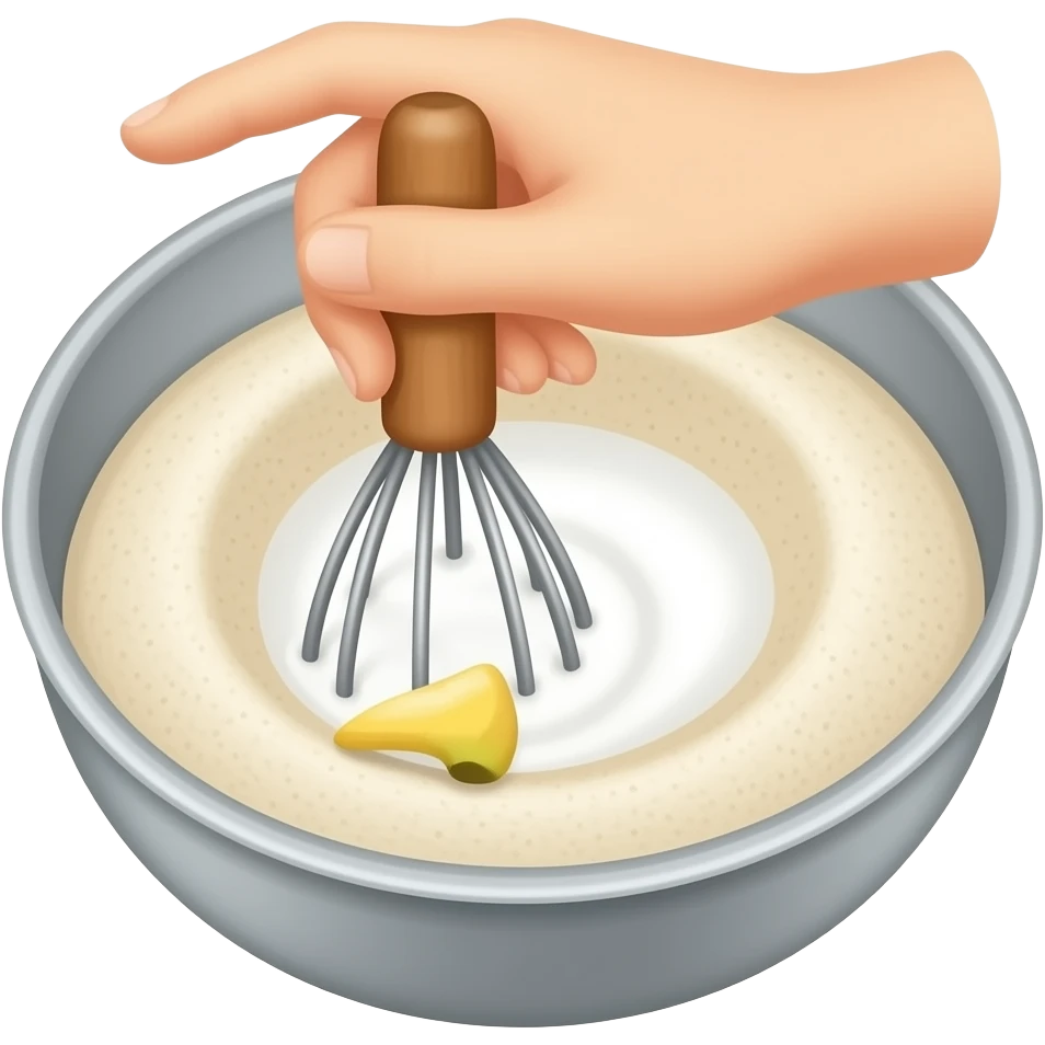 Mixing banana milk sugar flour emoji