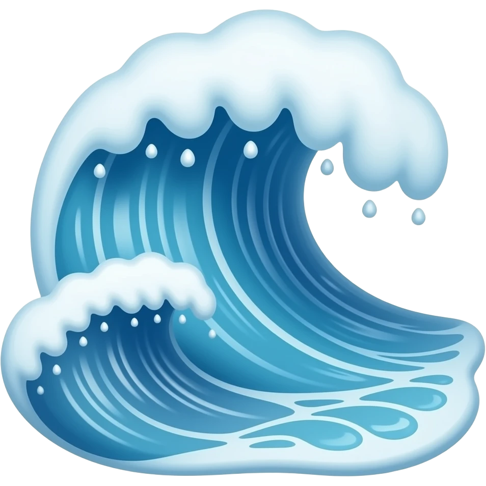 sea wave realistic emoji