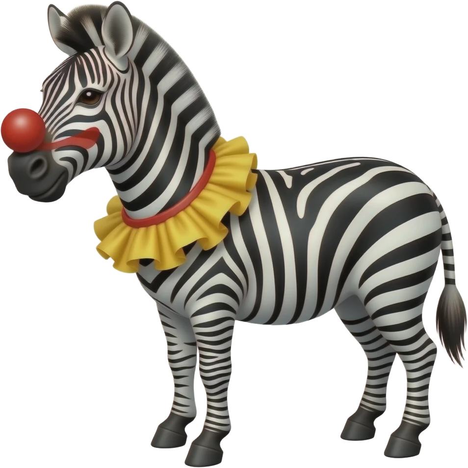 cebra vestida de payaso comico emoji