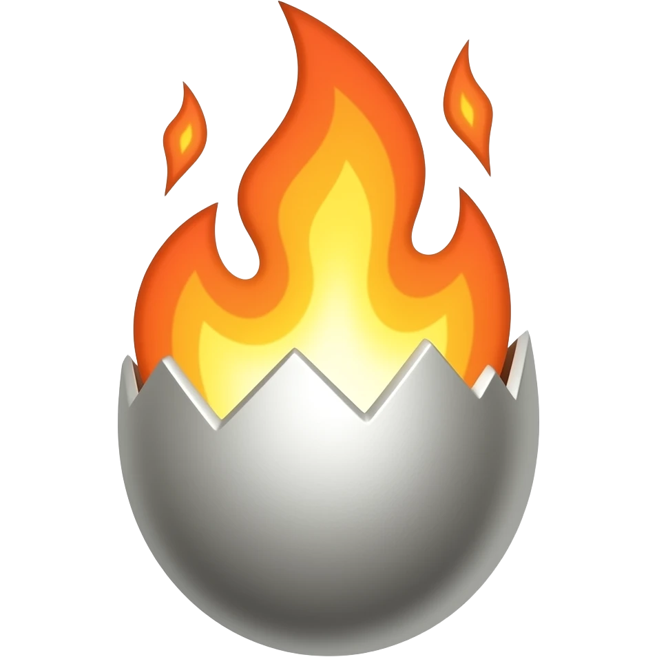 Silver Egg On fire emoji