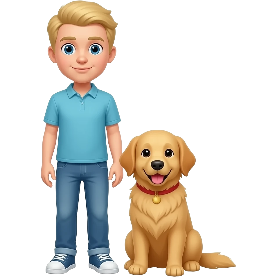 white blonde human and dog (full body, not cropped) emoji | AI Emoji ...