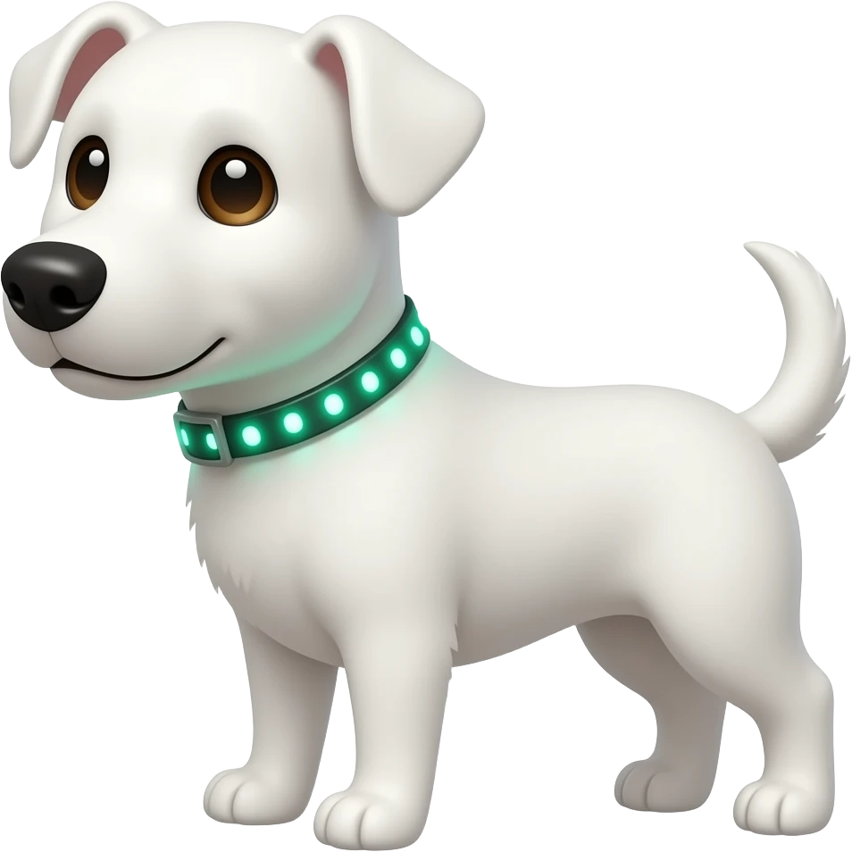 a white flash dog emoji