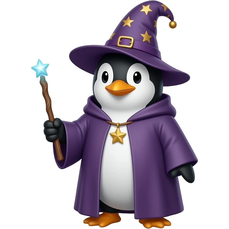 Penguin Wizard emoji
