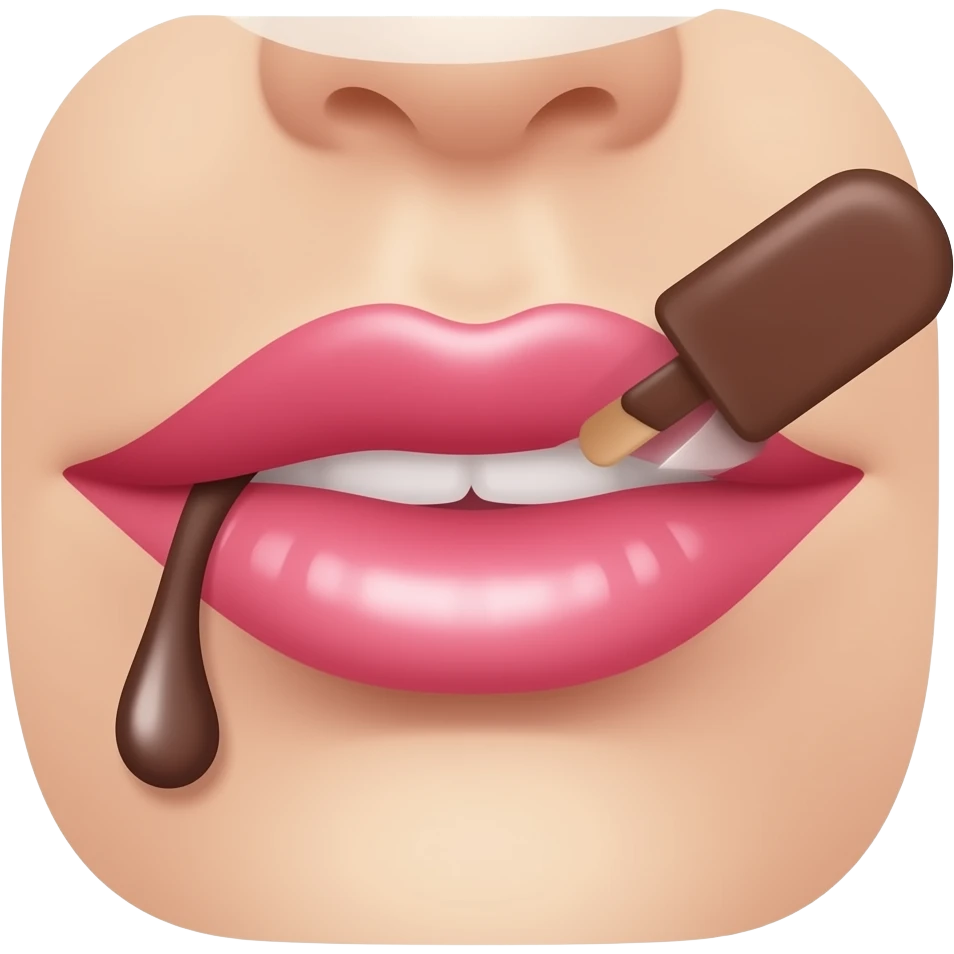 Boca sexi  y una paleta de helado y chocolate emoji