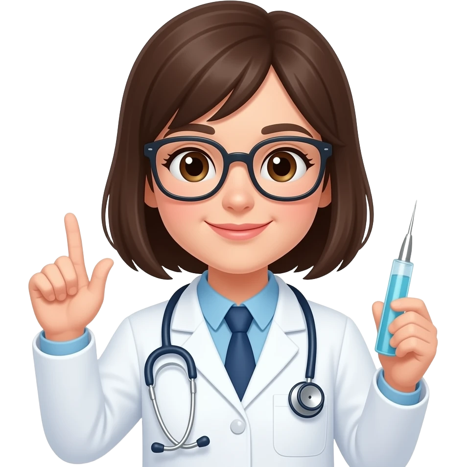 Дівчина лікар з інструментом emoji