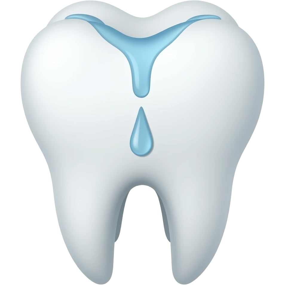 Crying tooth emoji