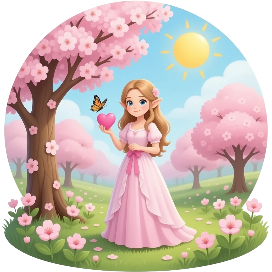 🧝🏻‍♀️🌸🩷🦋🌳🌞 emoji