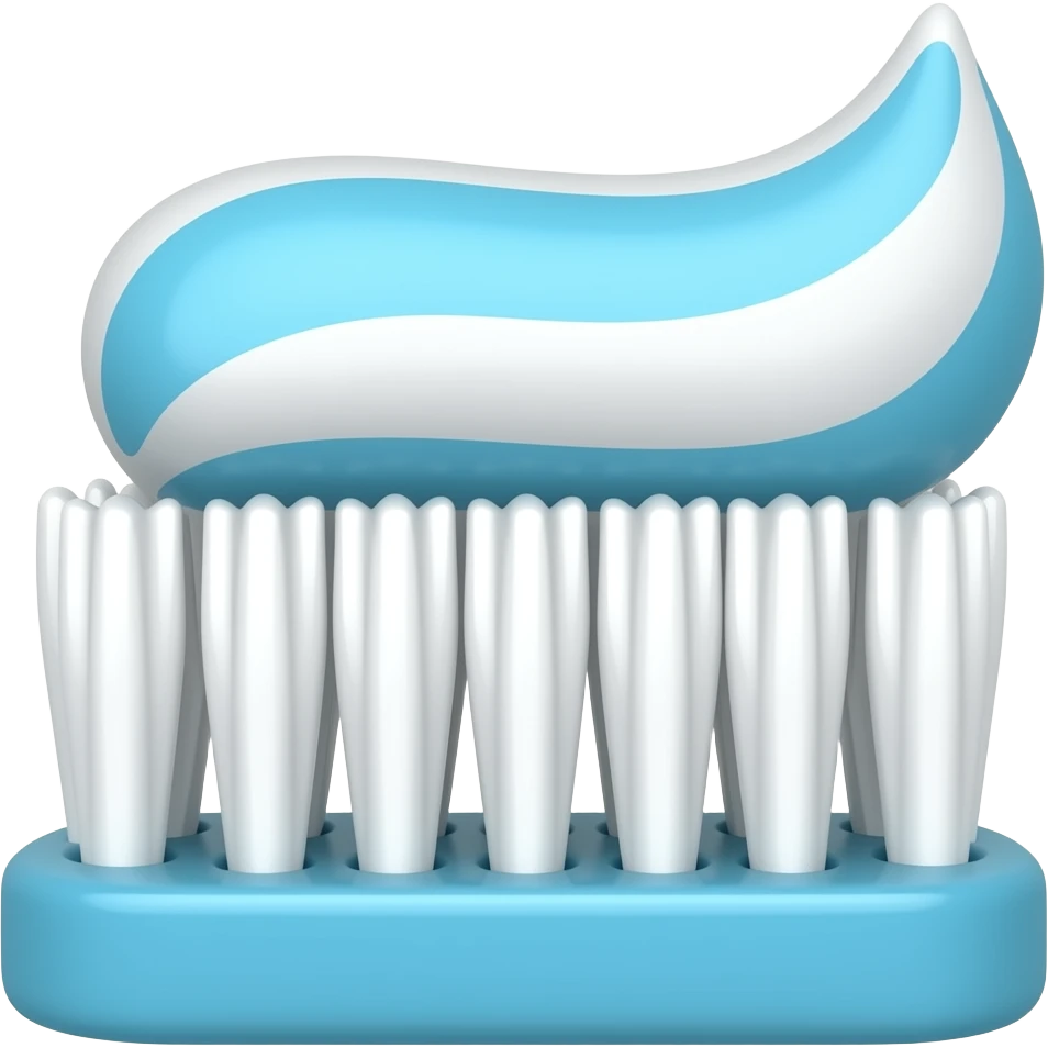 tooth brush with paste on brush emoji