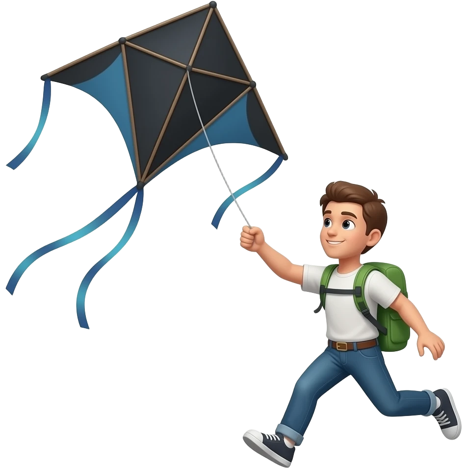 Flying a black kite emoji