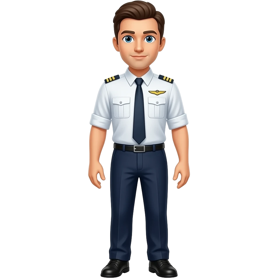 Entire body Male Pilot with legs snd shoes emoji