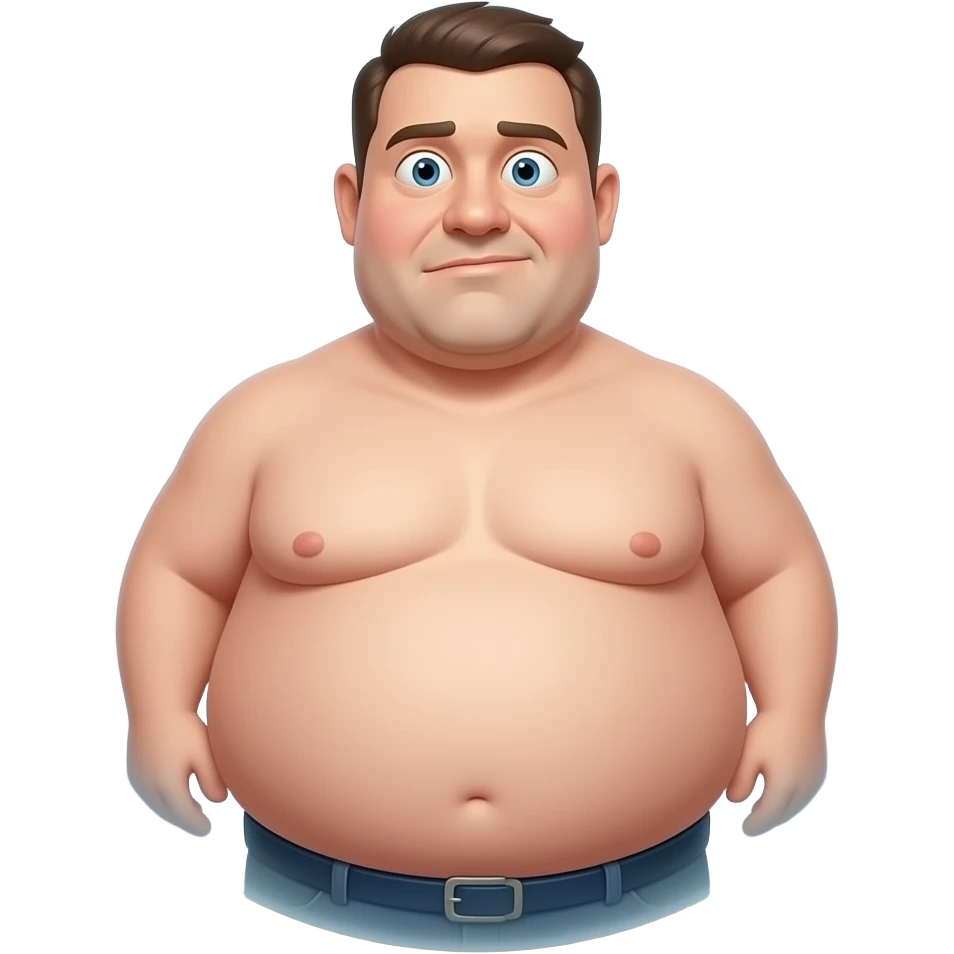 naked fat guy in a ball shape he looks retarded and deformed emoji
