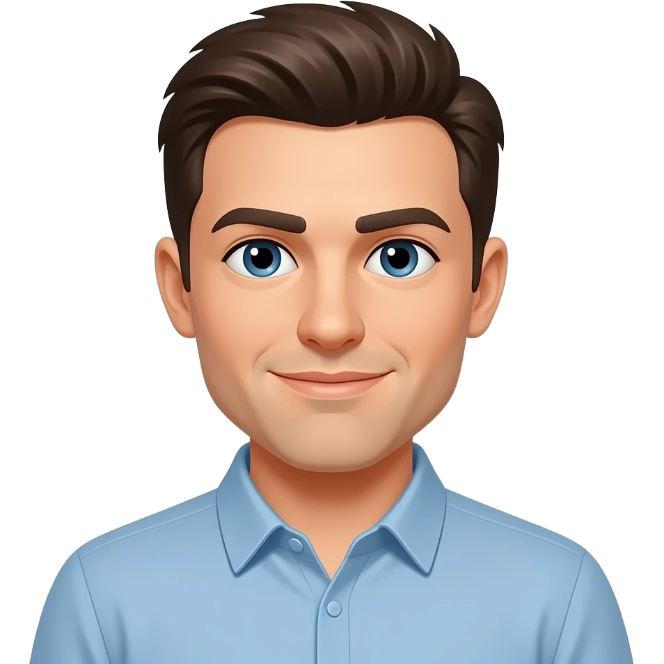 A white man. He is bold. emoji