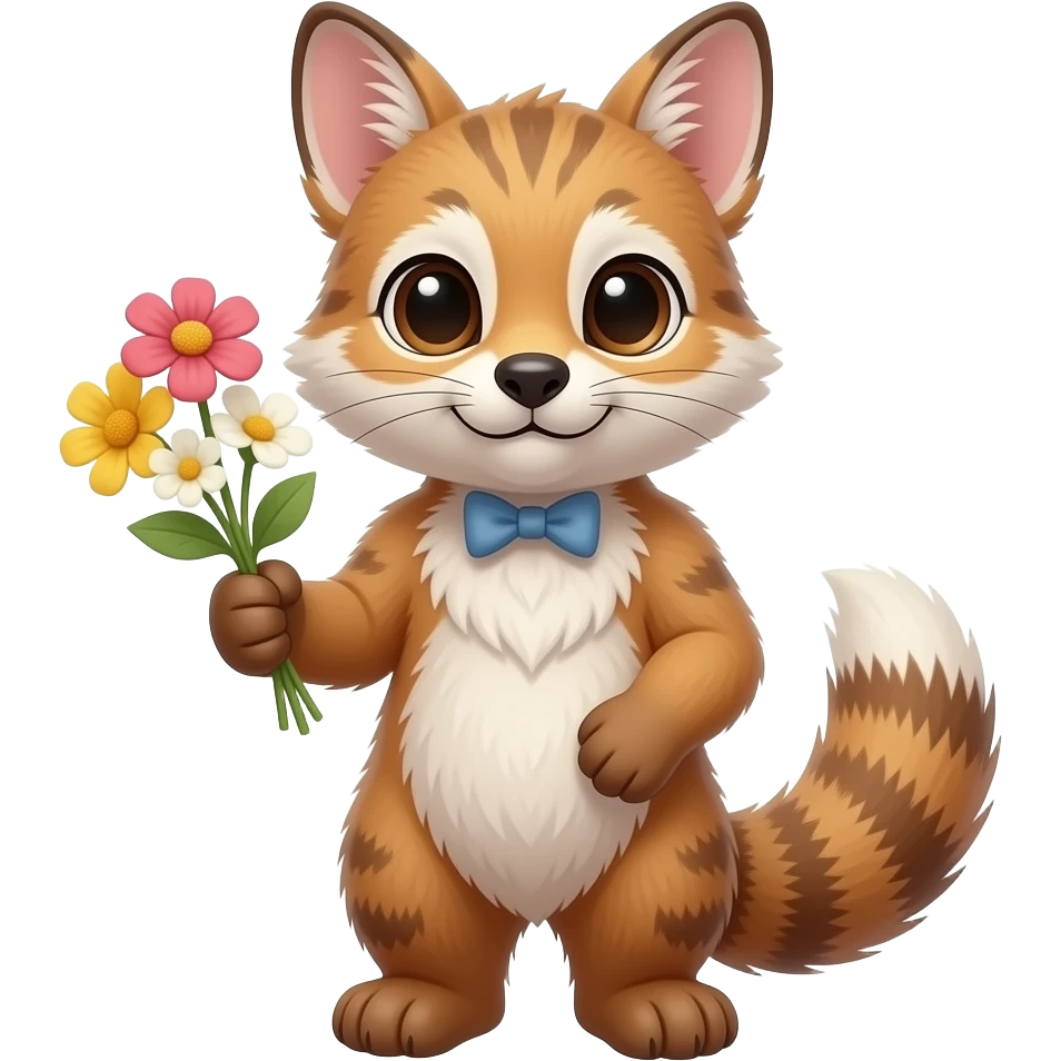 medium shots of an animal holding flowers emoji