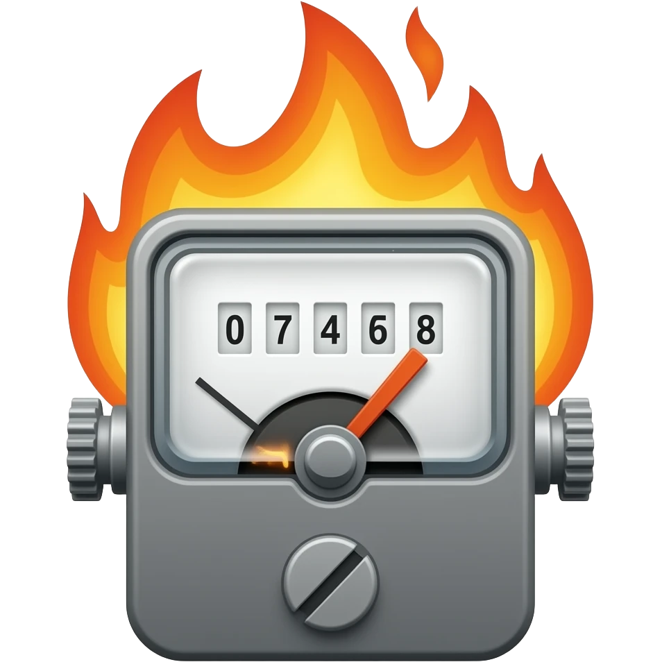 burning electrical meter emoji