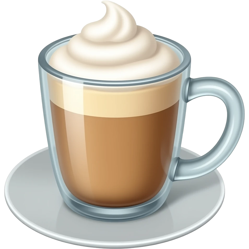 ice cafe latte without ice and whipcream emoji