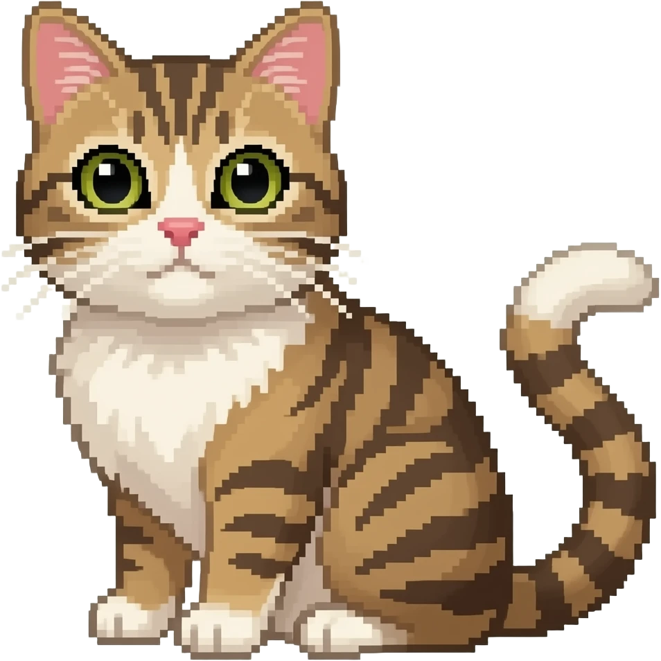 pixlated cat yoning emoji