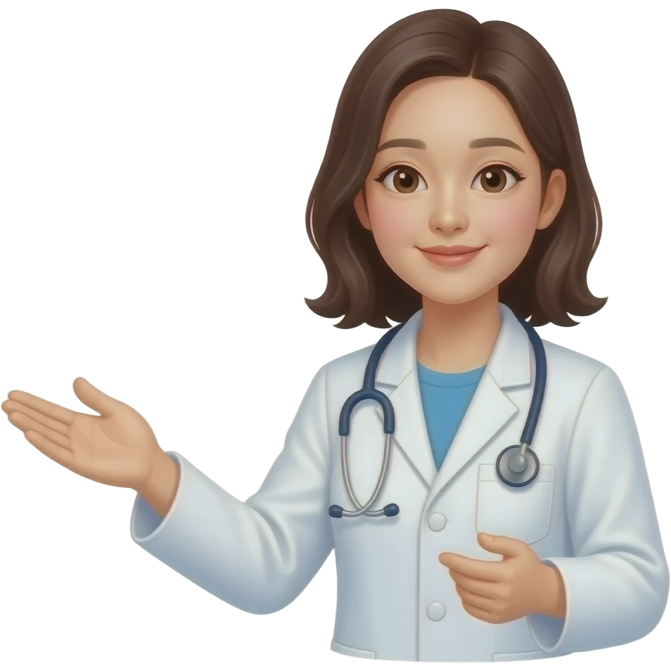 안내하는 한국 여자 약사 중단발 emoji