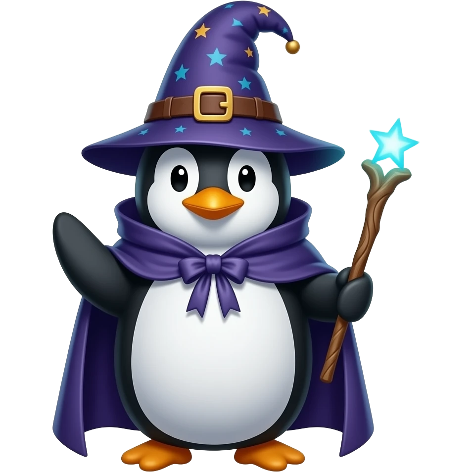 Penguin Wizard emoji