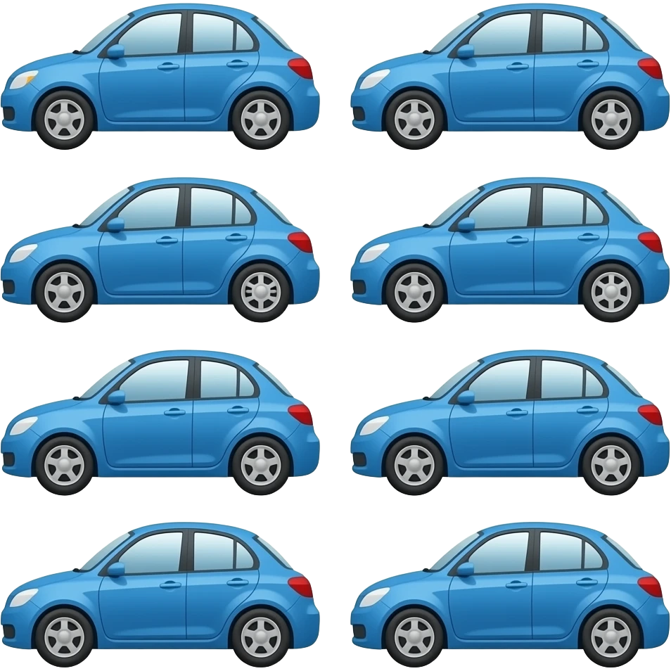 10 blue cars emoji