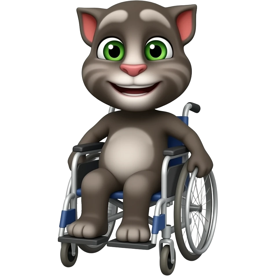 صد تاTalking TOM درحال ویلچر سواری emoji