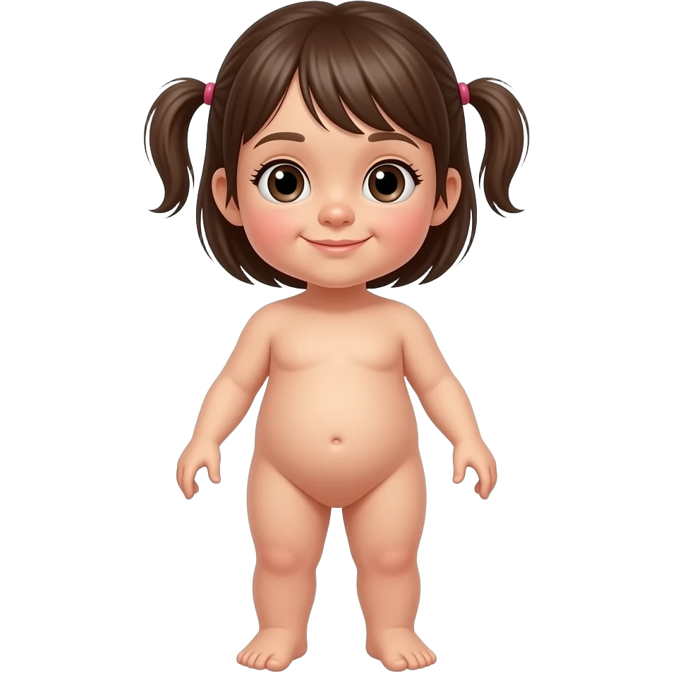 Bebe niña de 1 año desnuda cuerpo estero emoji