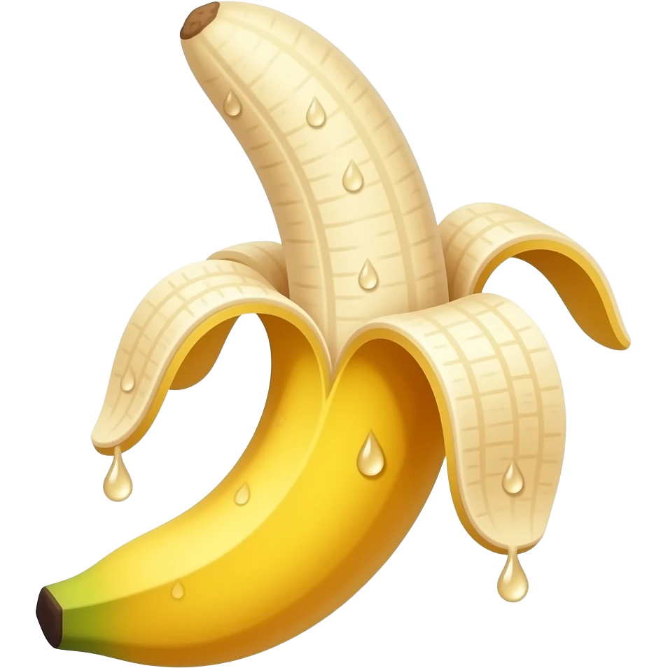 банан вертикально, от него брызги emoji
