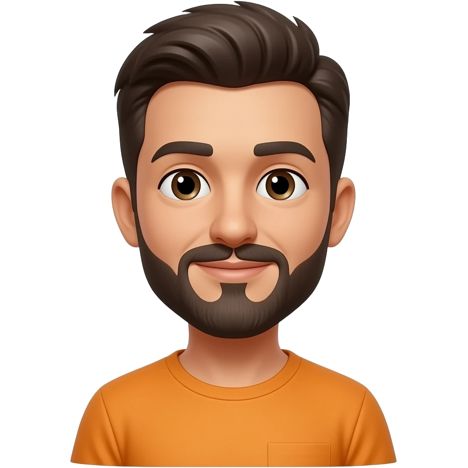 a man walking, wearing orange t shirt emoji