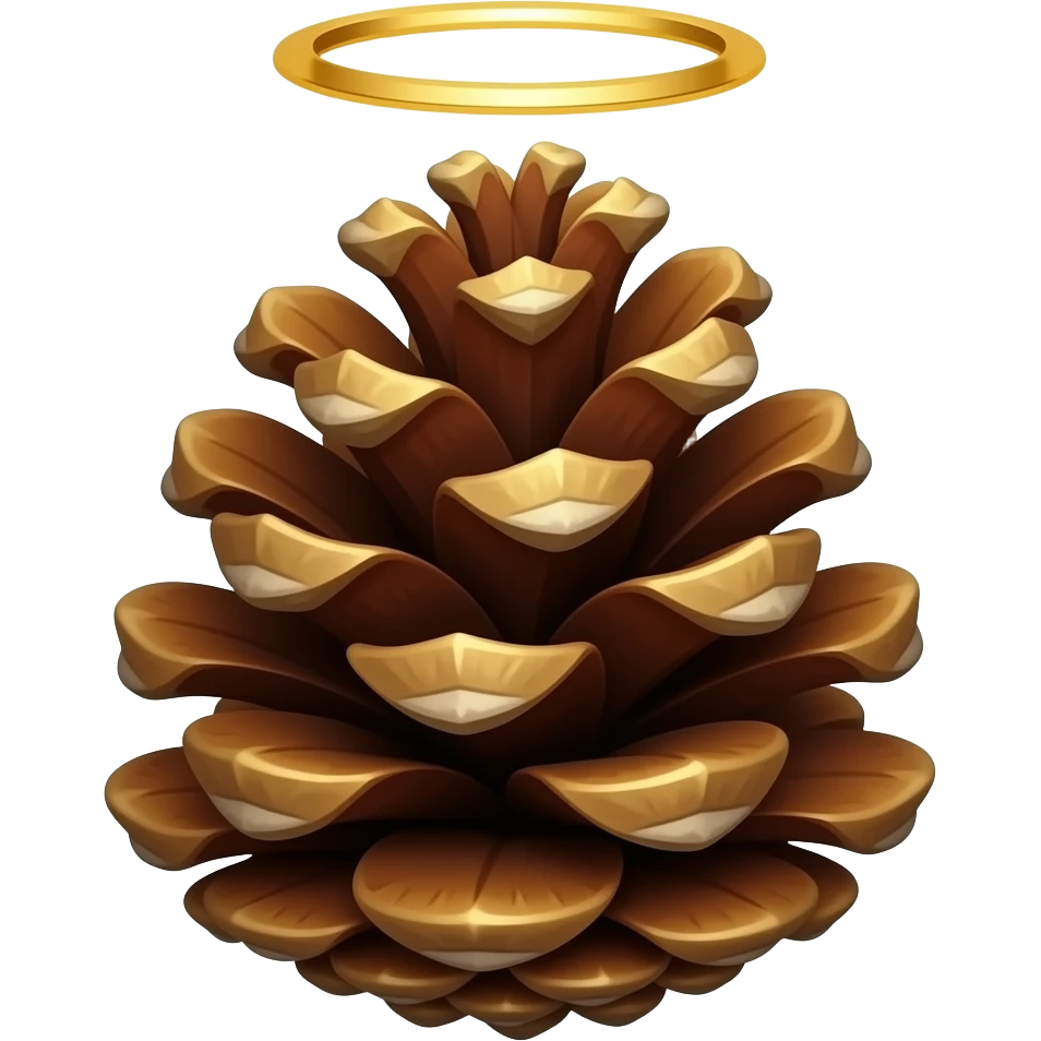 pine cone with a holy halo ring emoji