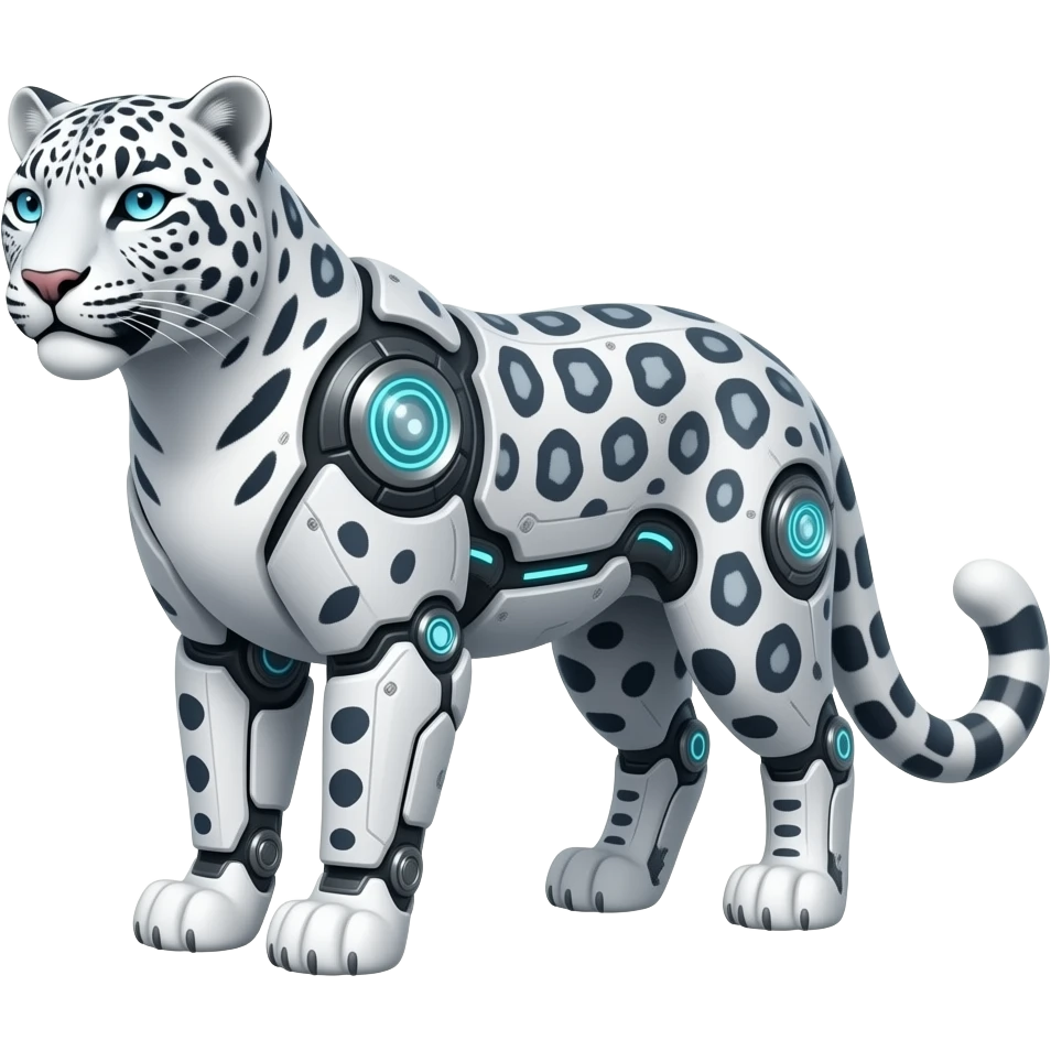 high-tech snow leopard emoji