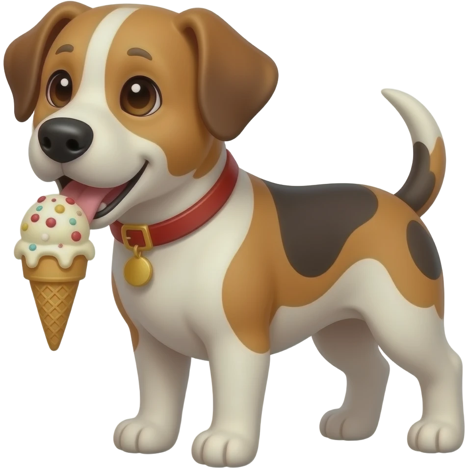 dog eating icecream portrait emoji