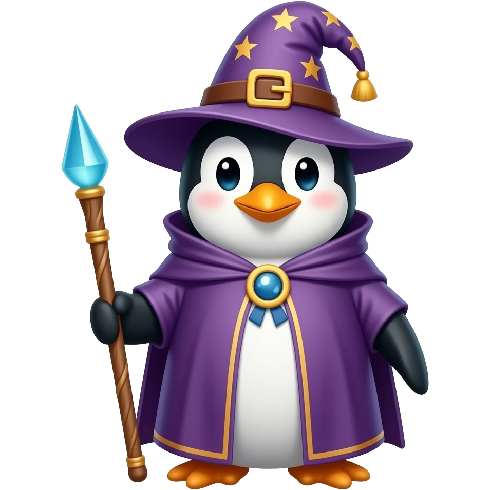 Penguin Wizard emoji