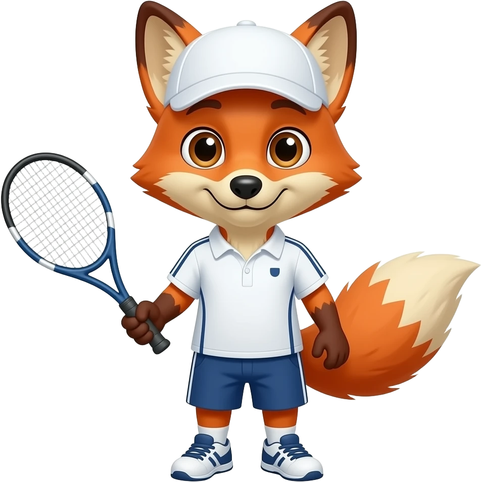 Tennis player fox with a cap emoji