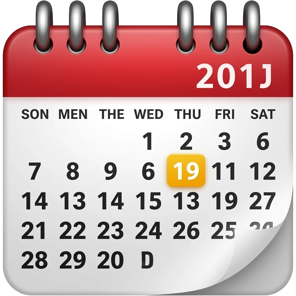 calendario del mes de "mayo" con el día "19" emoji