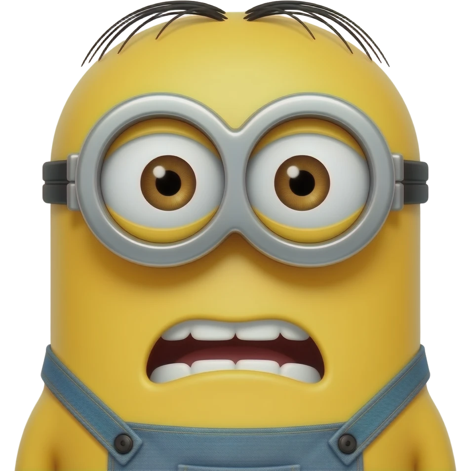 minion spiral eyes and nervous and panic emoji