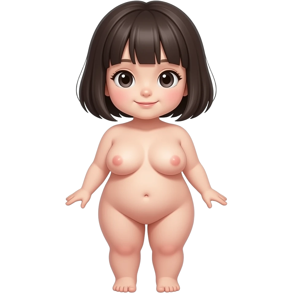 全身のボブカットの巨乳の裸の幼女 emoji