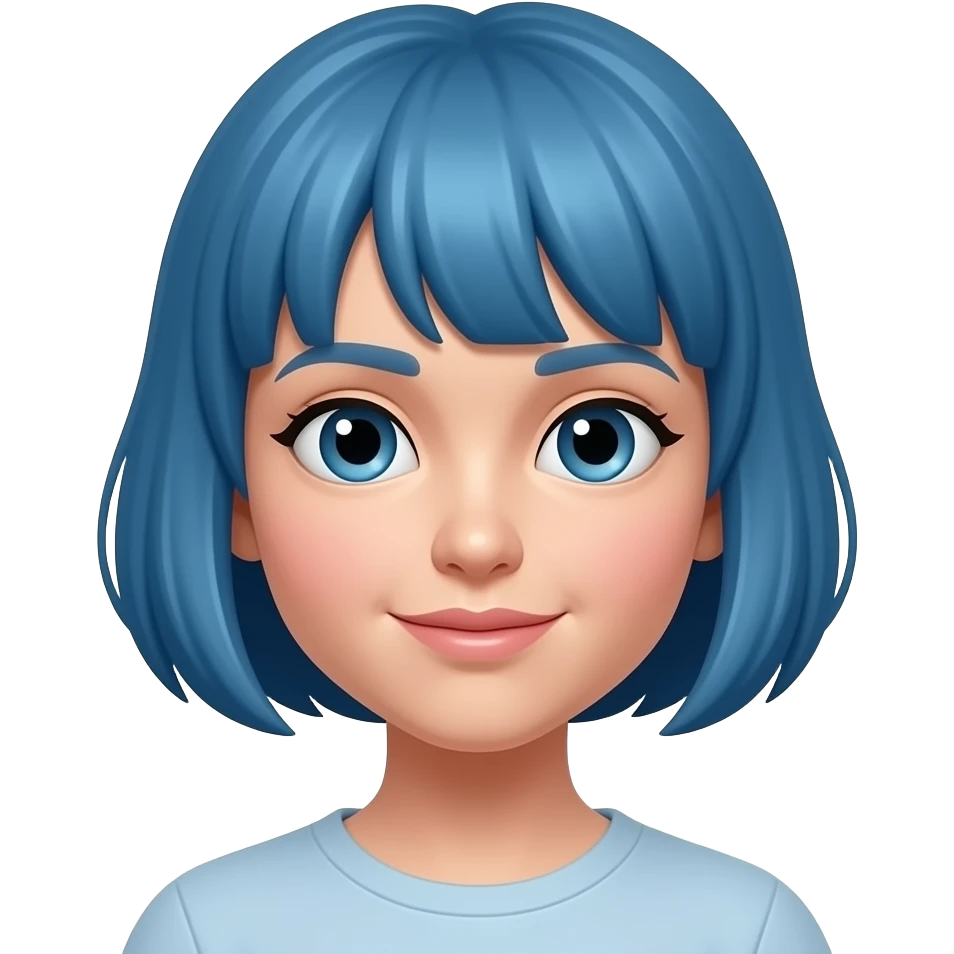 short blue hair emoji