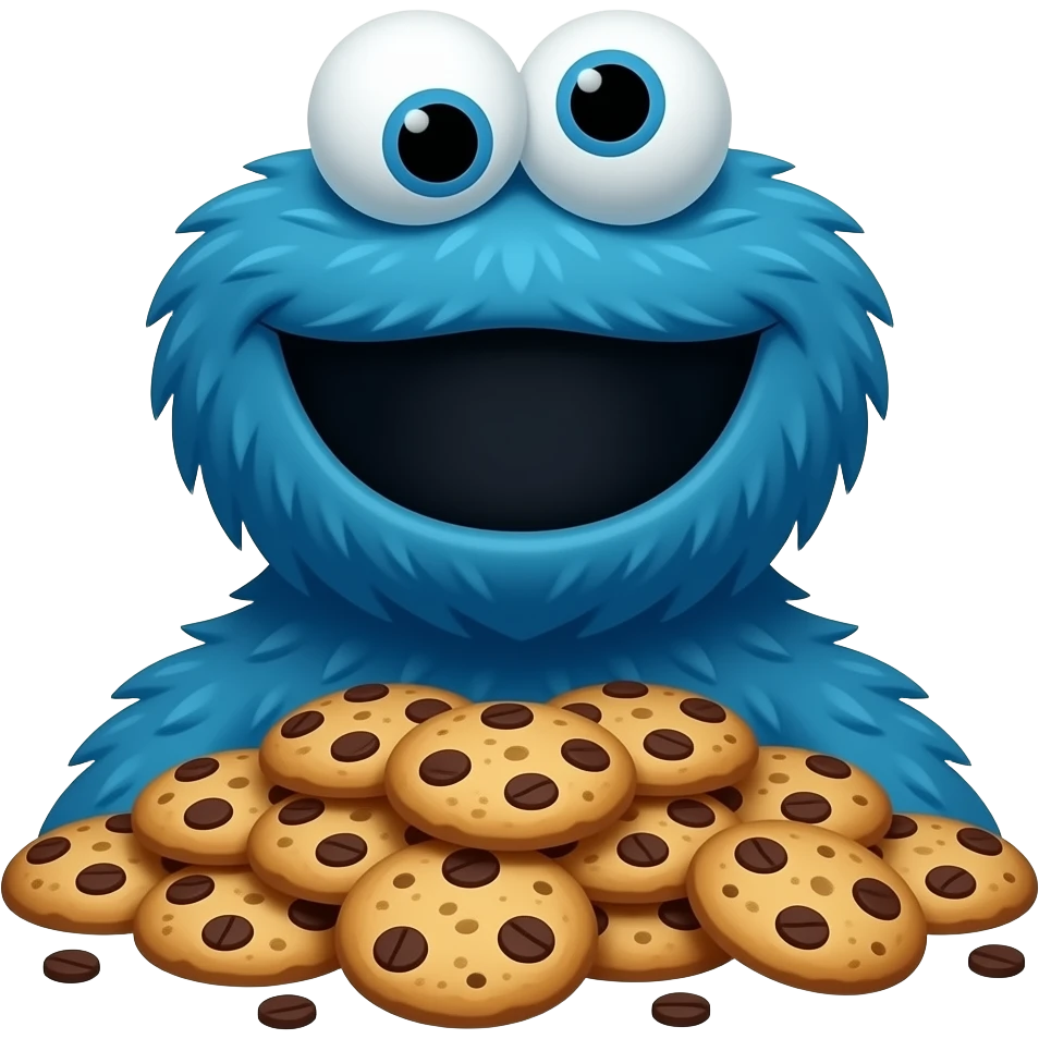 cyborgs cookie monster and cookies emoji