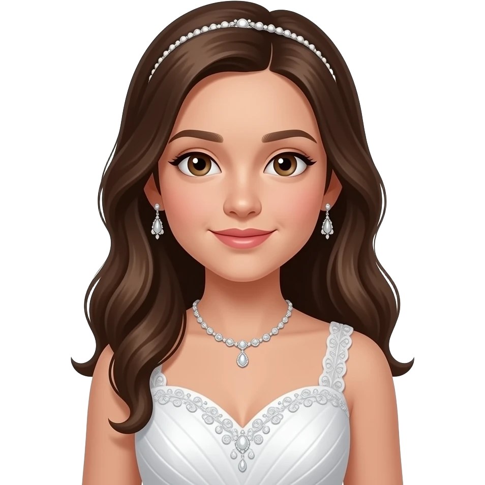 A 11 year old girl born in 30/07/2014 July in a white prom dress emoji