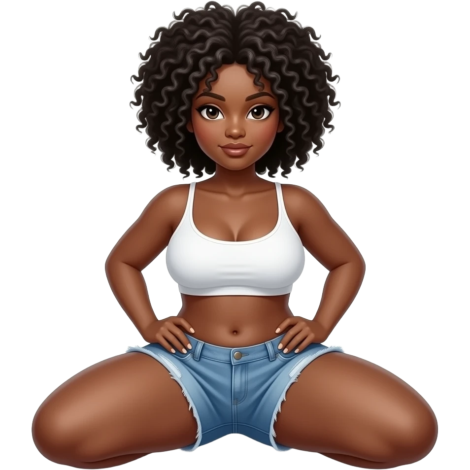 Porn Afro ebony curvy girl spreading naked pussy emoji