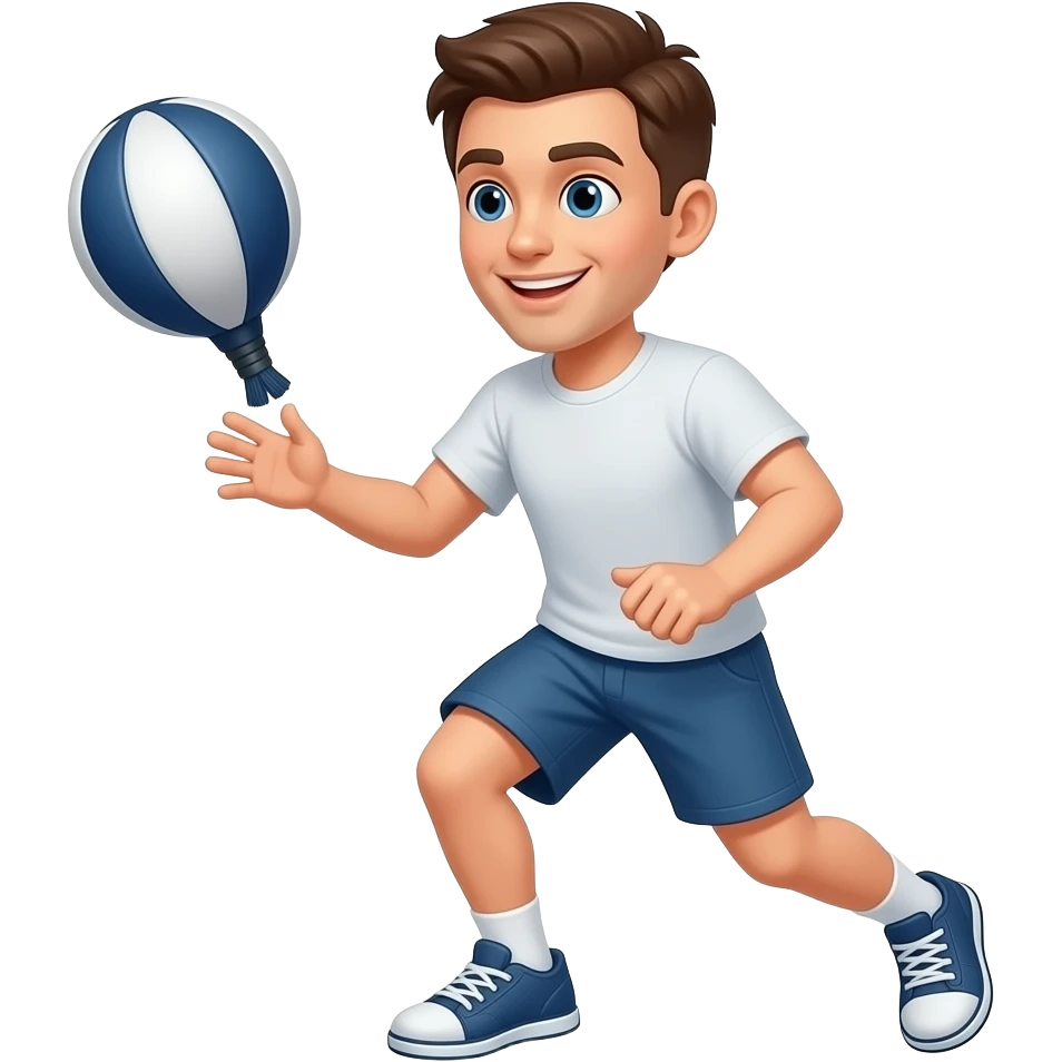 A guy playing with a hackey sack emoji