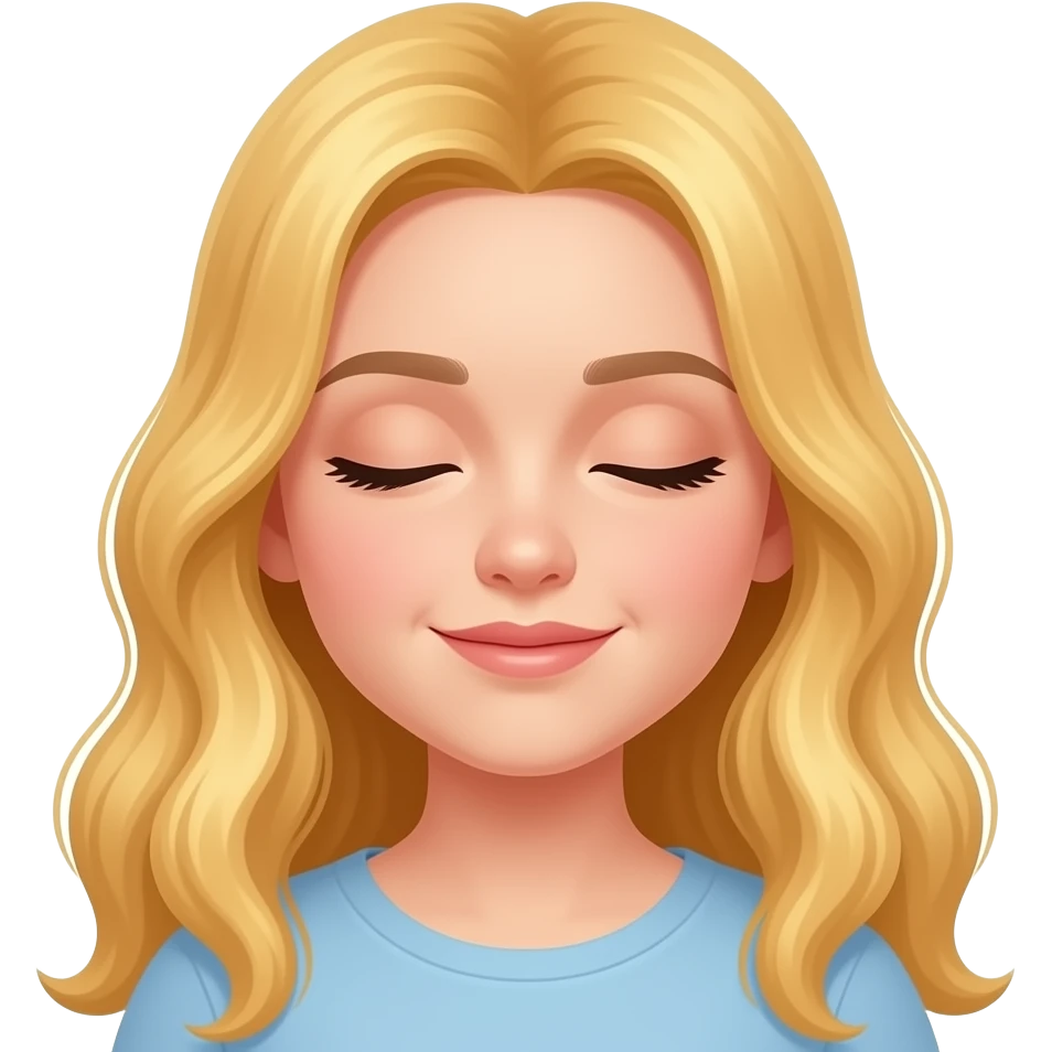 gal long blonde hair dreaming of love emoji