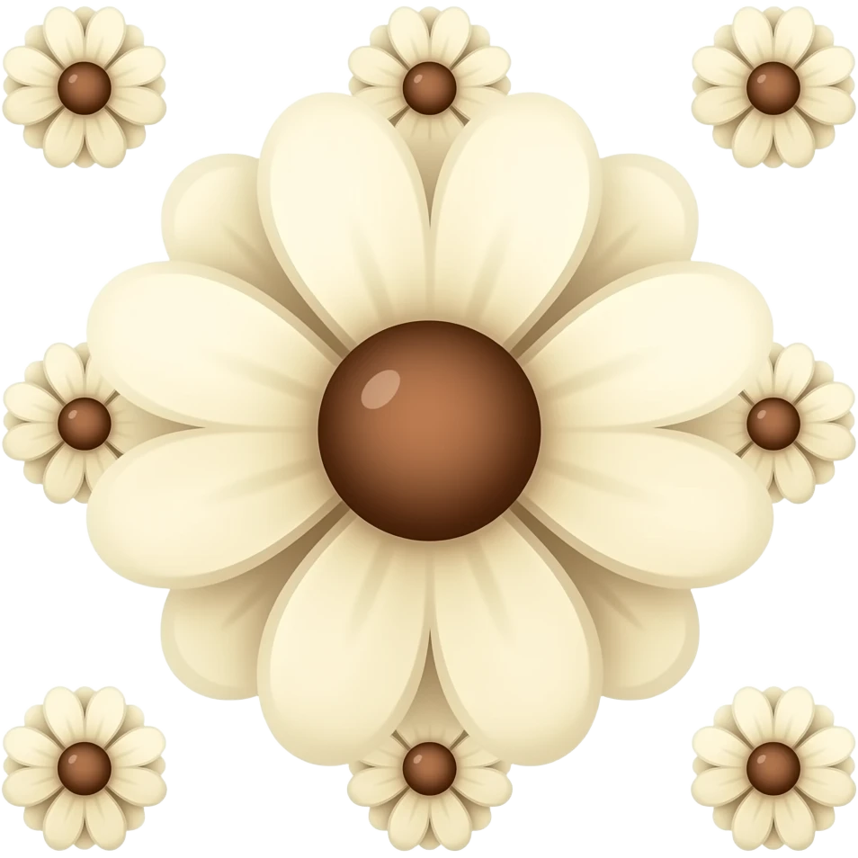 Small cream brown colour flowers with spaces emoji