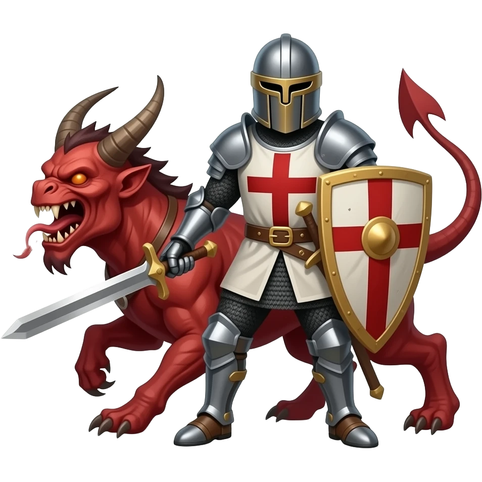 Crusader slays Demon emoji