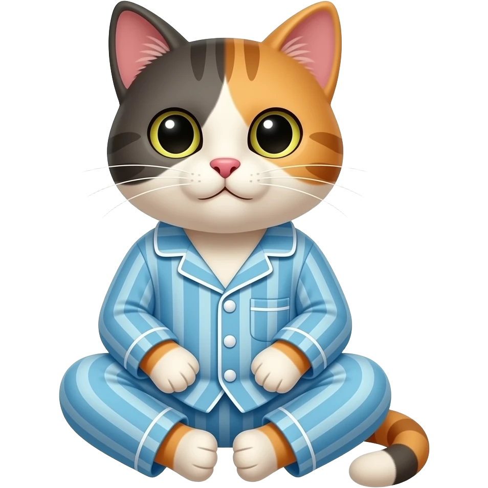 Katze mit Pyjama sitzend emoji