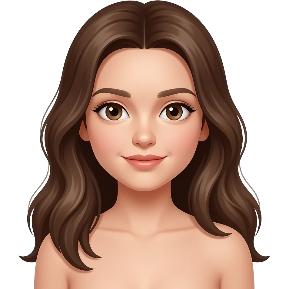 فتاة ذات بشرة بيضاء بشعر طويل بني emoji