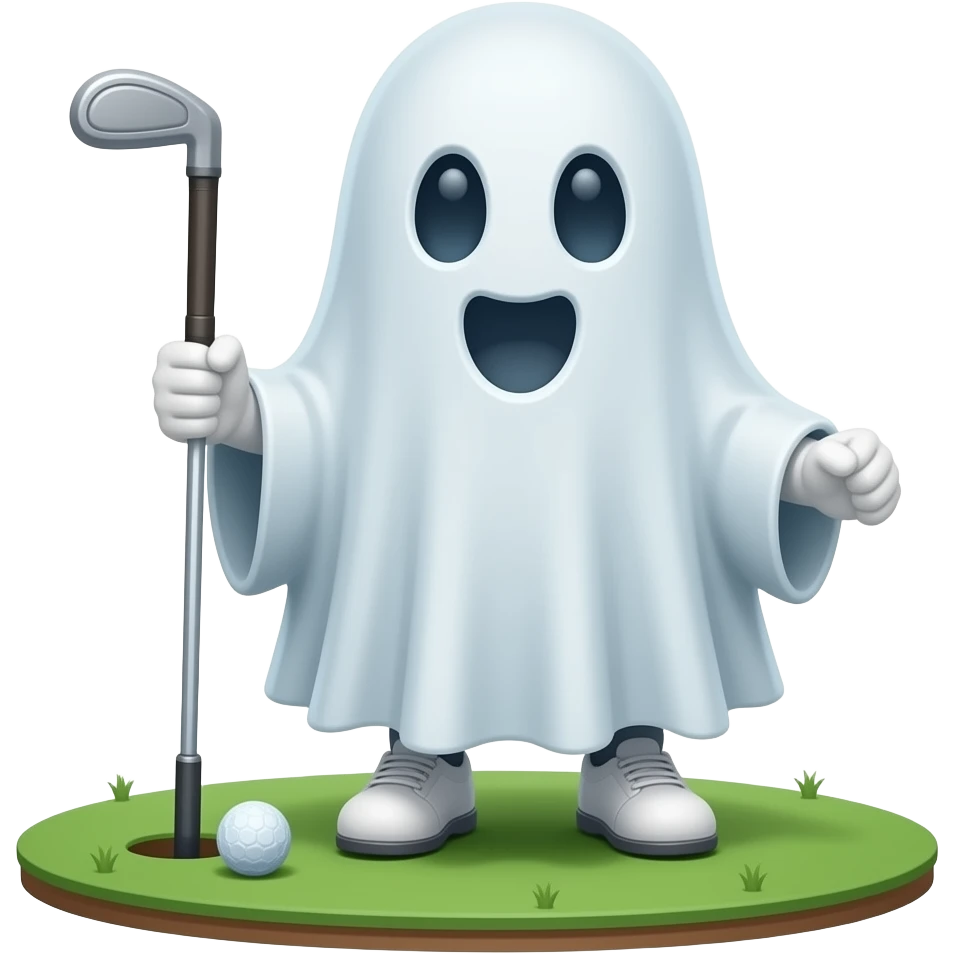 Ghost golfing emoji