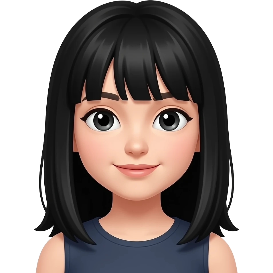 Una niña con cabello negro emoji
